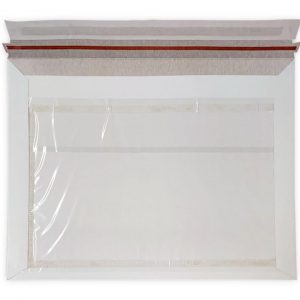 Конверт из картона 265х340 мм, белый, 280 г/м2, с карманом